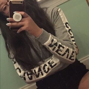 "Never miss a chance" grey crewneck